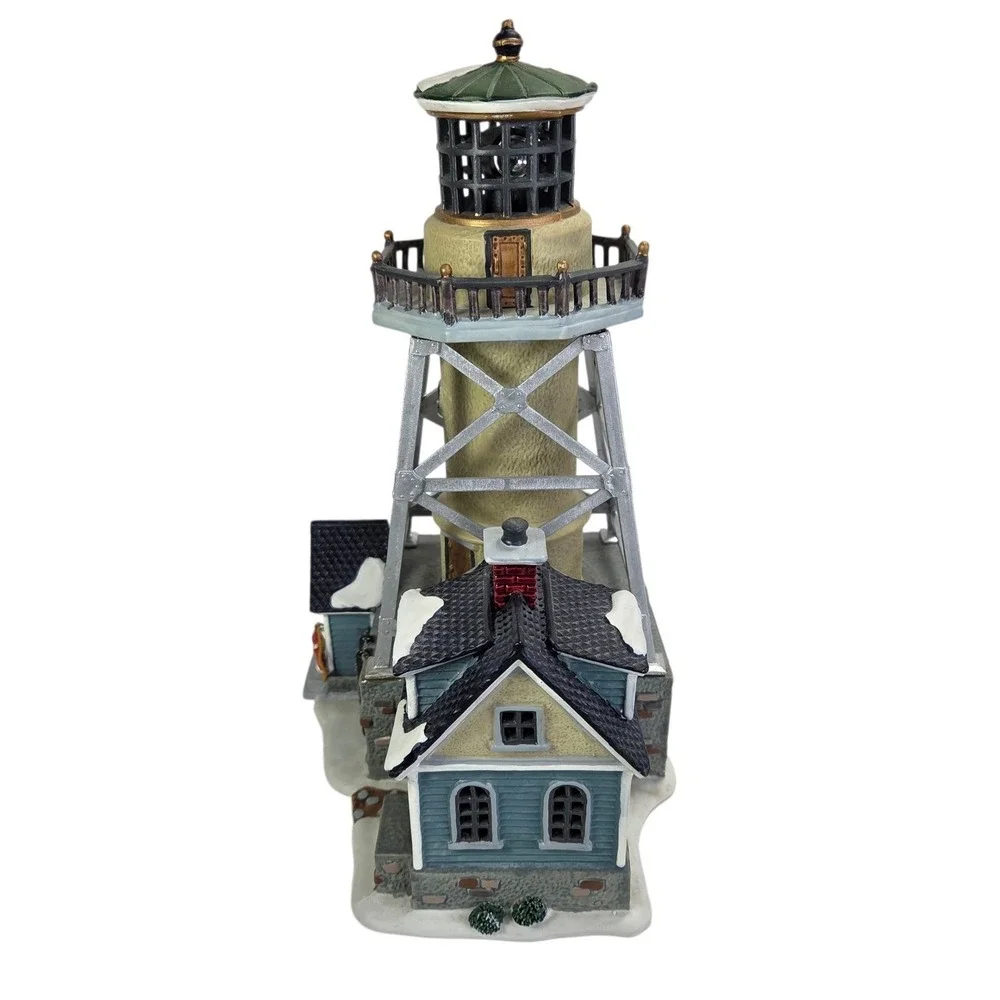 Lemax Lighthouse Christmas Village Rotating Beacon 2002 Nautical Video Boxed Vtg